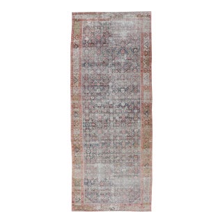 Large Distressed Gallery Persian Malayer Runner in Herati Design 5'8 X 14'8 For Sale