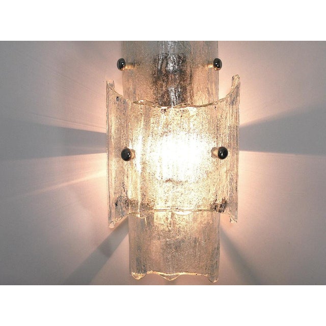 Mid-Century Frosted Ice Glass Sconces by J. T. Kalmar for Kalmar, 1960s For Sale - Image 13 of 18