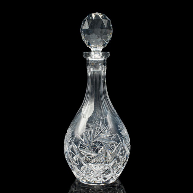 1960s Vintage Liqueur Decanter, English, Cut Crystal Glass, Mid 20th Century, c.1960 For Sale - Image 5 of 12