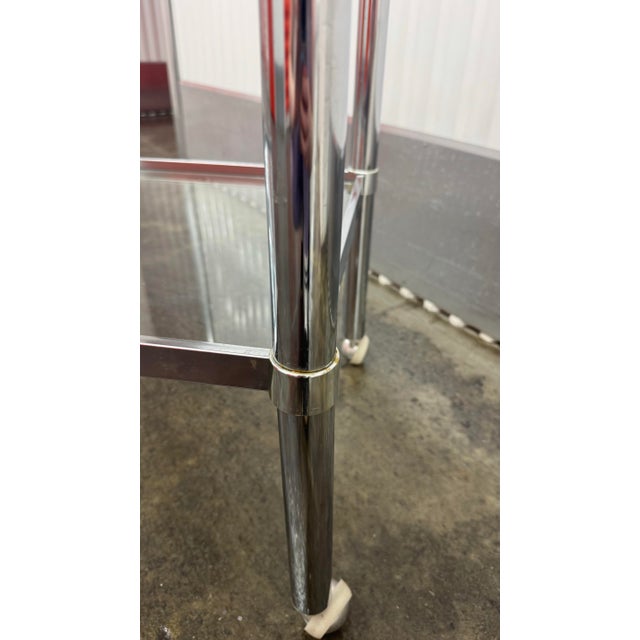 Chrome Mid 20th Century Space Age Chrome Bar Cart For Sale - Image 8 of 10