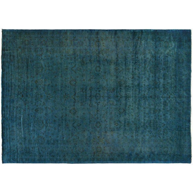 Turquoise Silky Wool Overdyed Rug 11′8″ × 16′2″ Chairish