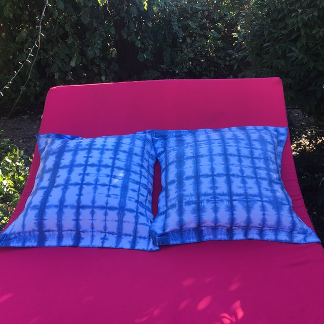 Hand Dyed Natural Indigo Shibori Euro Shams Pair Chairish