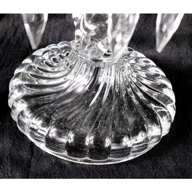 Fostoria Set of Two Lusters Candlesticks With Crystal Prisms in Colony For Sale - Image 4 of 9