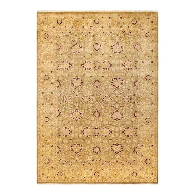 Green Mogul, One-of-a-Kind Hand-Knotted Area Rug in Green, 6' 2" x 8' 10" For Sale - Image 8 of 8