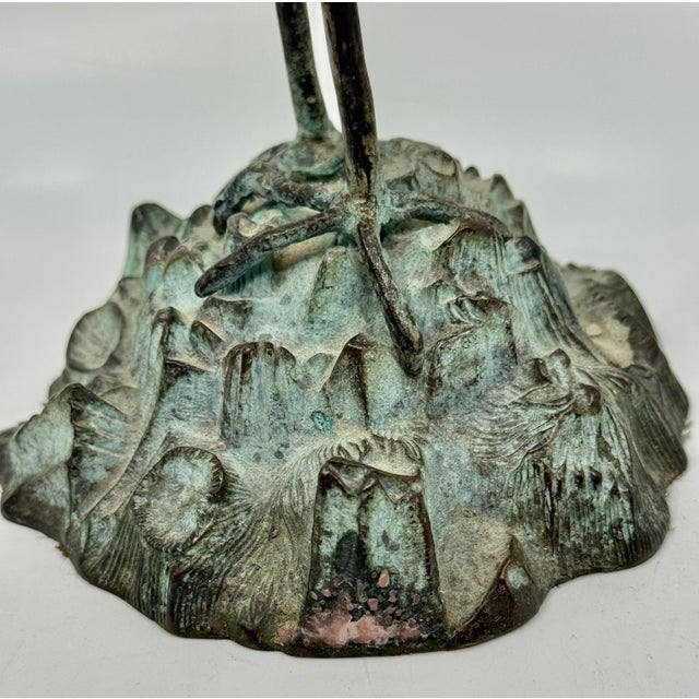 19th Century Neo Classical Grand Tour Bronze Heron Candle Holder For Sale - Image 9 of 15