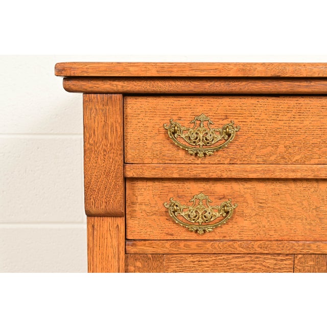 Antique Victorian Carved Oak Commode or Bar Cabinet, Circa 1890s For Sale - Image 10 of 15