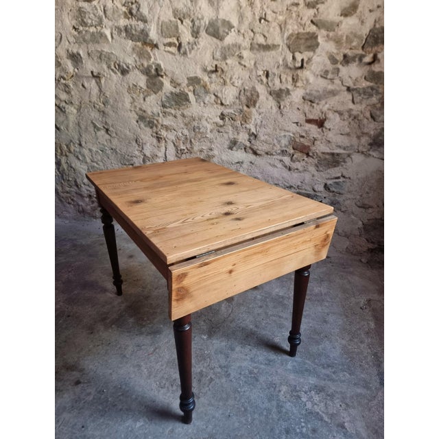 Vintage Pine Table with Extendable Side, 1930s For Sale - Image 18 of 18