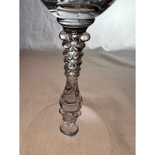Cambridge Glass Company 1940s Cambridge Rose Point Goblets- Set of 4 For Sale - Image 4 of 6