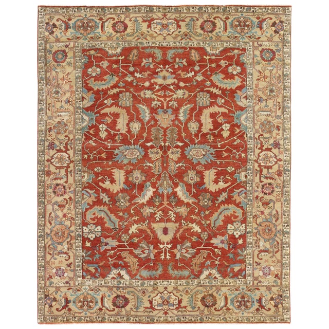 Exquisite Rugs Serapi Hand knotted Wool Gold Rug-12'x15' For Sale