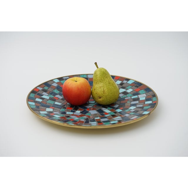 Metal Mid-Century Mosaic Bowl or Wall Plate by R. Zimmermann for Ritter, 1950s For Sale - Image 7 of 10