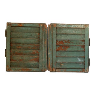 Antique 19th Century French Painted Wood Shutters - a Pair For Sale