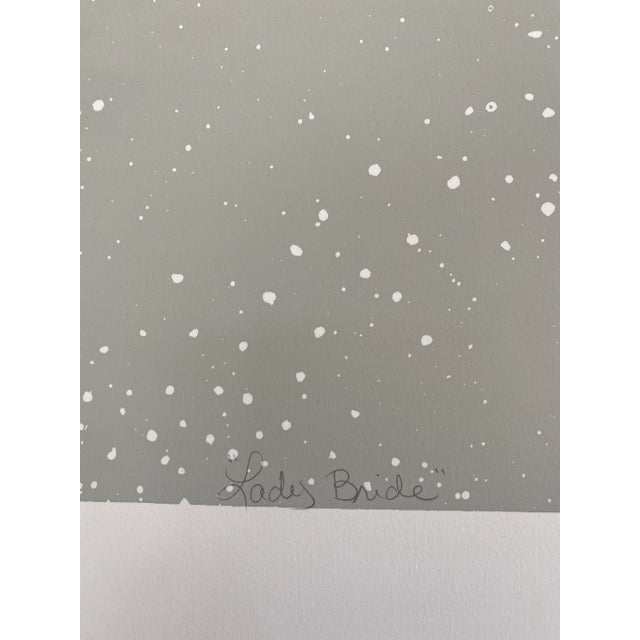 Paper Late 20th Century "Lady Bride" Art Deco Revival Style Serigraph by Dean Hayes For Sale - Image 7 of 9