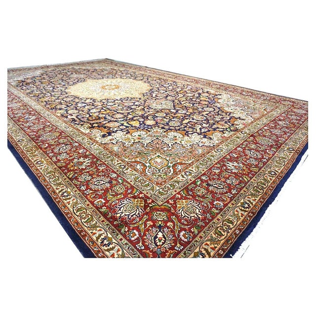 Antique Persian Tabriz 10 x 16 Ivory & Brown Handmade Area Rug #1143508 For Sale In Houston - Image 6 of 15