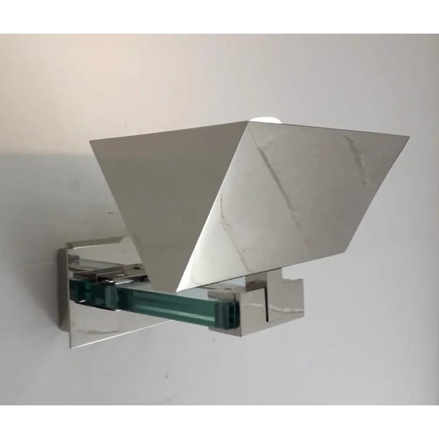 Metal Mid 20th Century Art Deco Sconce by Fratelli Martini For Sale - Image 7 of 11