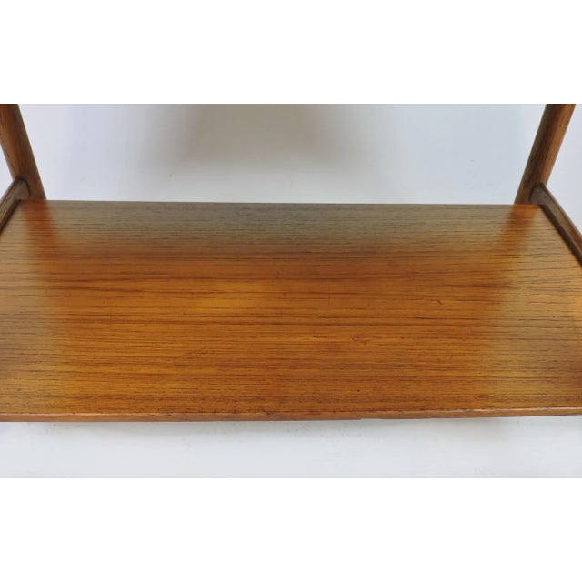 Scandinavian Modern Teak Expandable Two-Tier Bar Serving Cart For Sale - Image 9 of 12