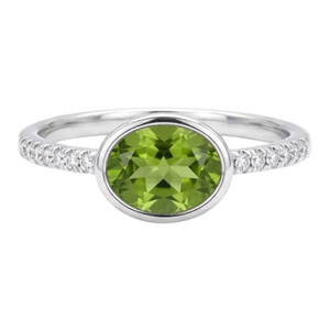 Peridot Engagement Ring, Green Gemstone Birthstone Ring, Peridot Cubic Zirconia Ring Us 7
