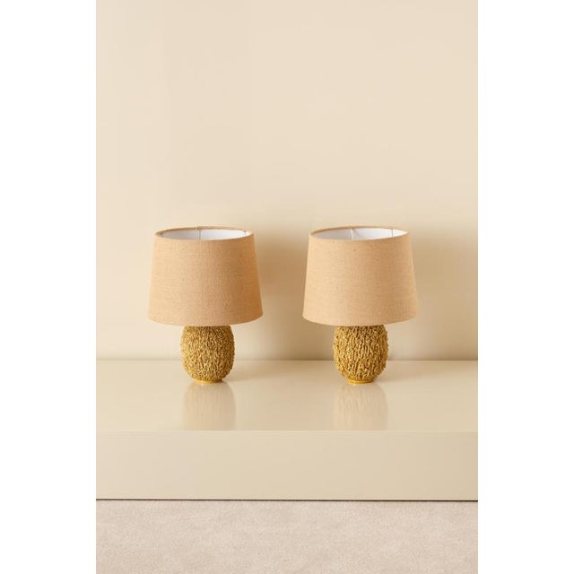 Gunnar Nylund Swedish Chamotte Table Lamps by Gunnar Nylund, 1950s, Set of 2 For Sale - Image 4 of 8