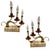 Two pairs of ornate fireplace mantles, each is a three-light candelabra white Bakelite, and brass table lamps. These...