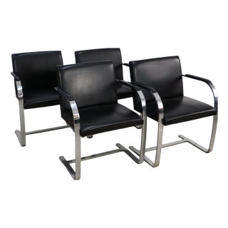 Brno Armchairs by Ludwig Mies van der Rohe for Knoll International, 1980s, Set of 4 For Sale
