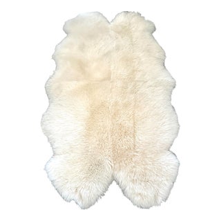 Pottery Barn Style Cream Austrialian Sheep Skin Hide For Sale
