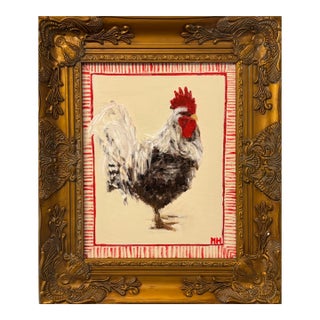 Rooster an Original Framed Painting by Michelle Heimann For Sale