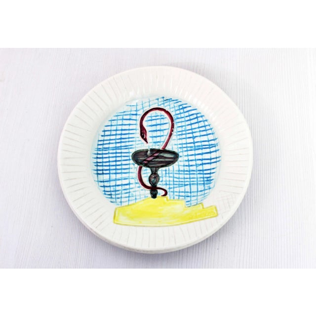 French Ceramic Hygeia Plate by R. Poiros, 1960s For Sale - Image 10 of 10