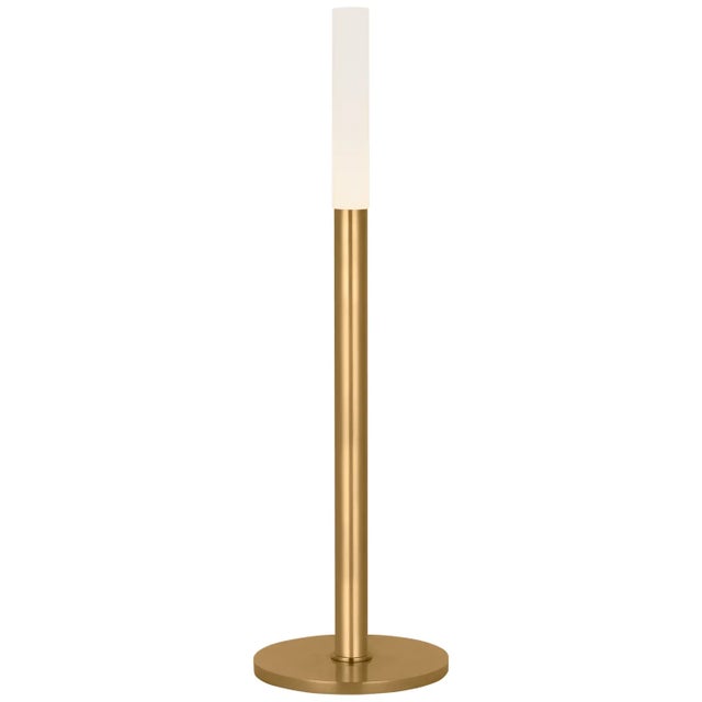 Kelly Wearstler by Visual Comfort Signature Rousseau 20" Table Lamp in Antique-Burnished Brass with Etched Crystal For Sale