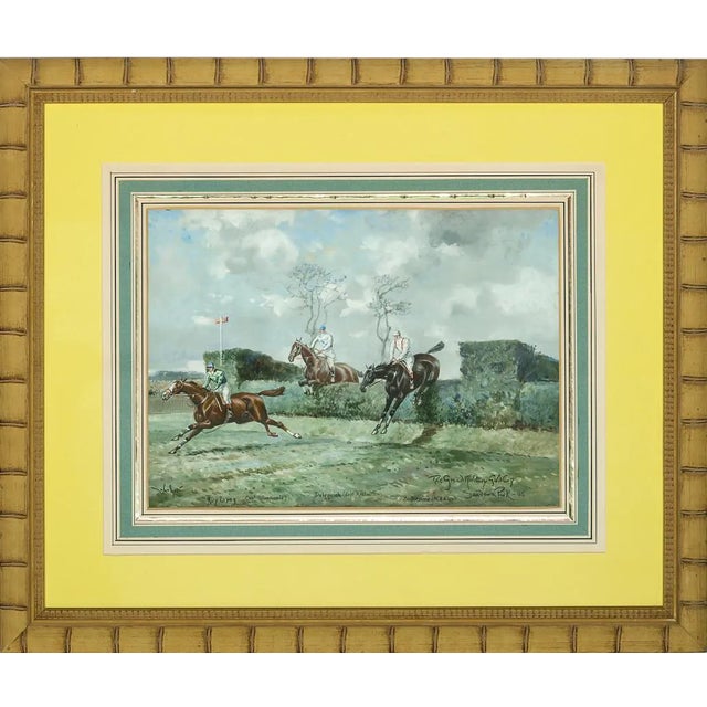 "The Grand Military Gold Cup" Original Gouache by John Beer For Sale