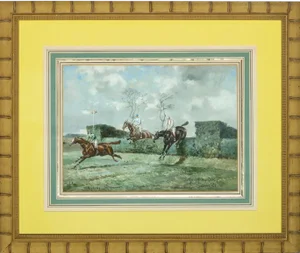 "The Grand Military Gold Cup" Original Gouache by John Beer
