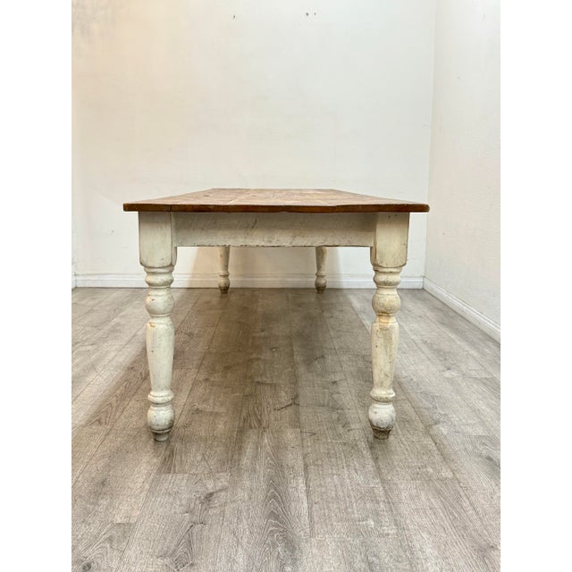 1960s Vintage Farm Style Long Table For Sale - Image 5 of 9