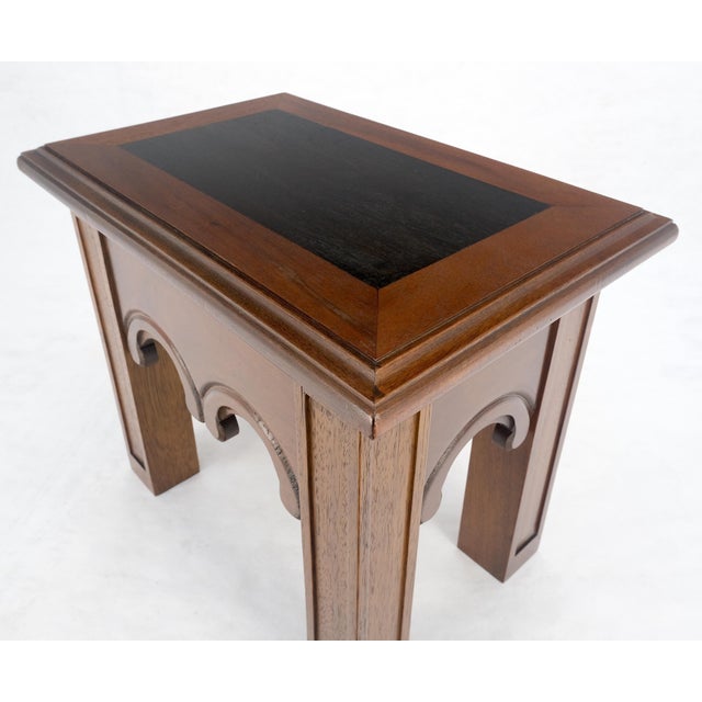 Mid 20th Century Heavy Solid Mahogany Custom Wood Milling Arts & Crafts 1970s Side End Table MINT For Sale - Image 5 of 16