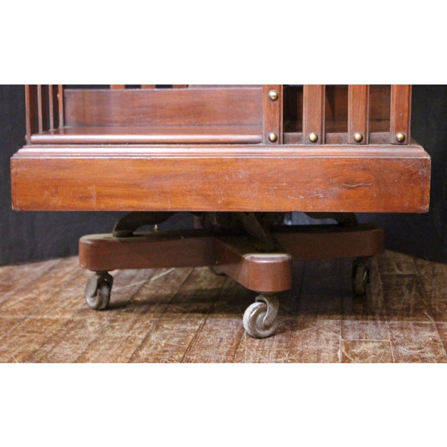 Wood Early 20th Century English Mahogany Revolving Bookcase For Sale - Image 7 of 7