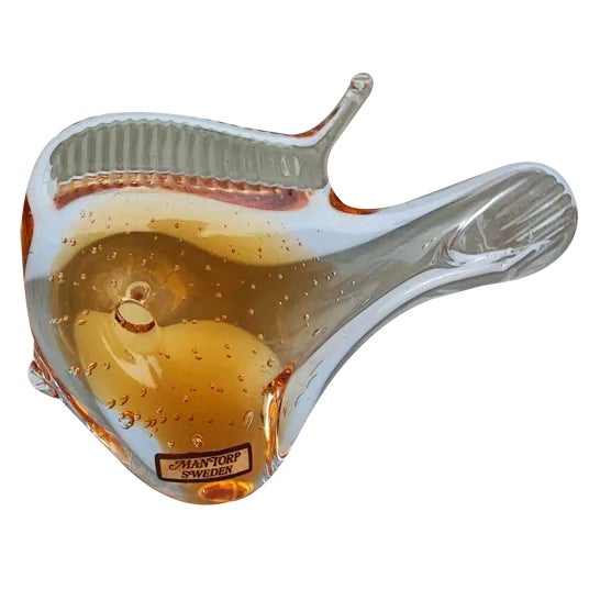 Vintage Glass Fish from Mantorp Sweden, 1970s For Sale