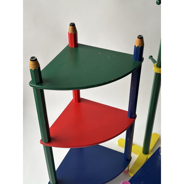 Wood Children's Pencil Furniture Set by Pierre Sala, 1980, Set of 6 For Sale - Image 7 of 15