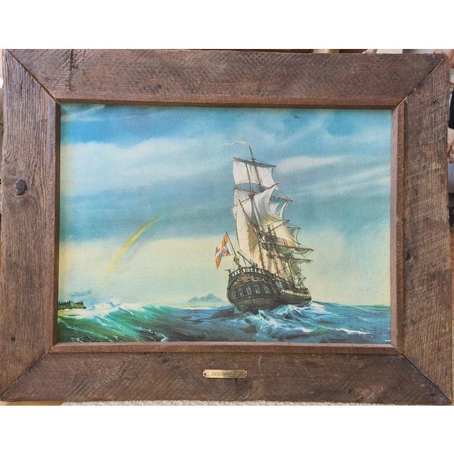 "Discovery" Tall Sailship, Oil on Board For Sale - Image 9 of 14