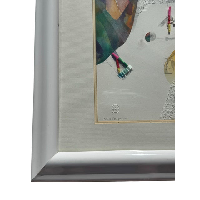 White Late 20th Century Original Mixed Media Diptych Painting by Bolivian-Brazilian Artist Mario Cespedes For Sale - Image 8 of 12