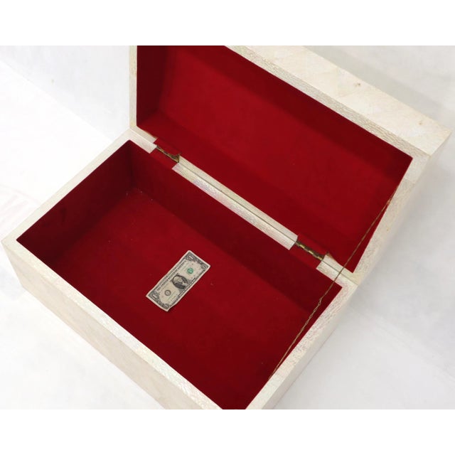 Mid 20th Century Large Dome Shape Mother of Pearl Decorated Jewelry Box or Small Truck For Sale - Image 11 of 12