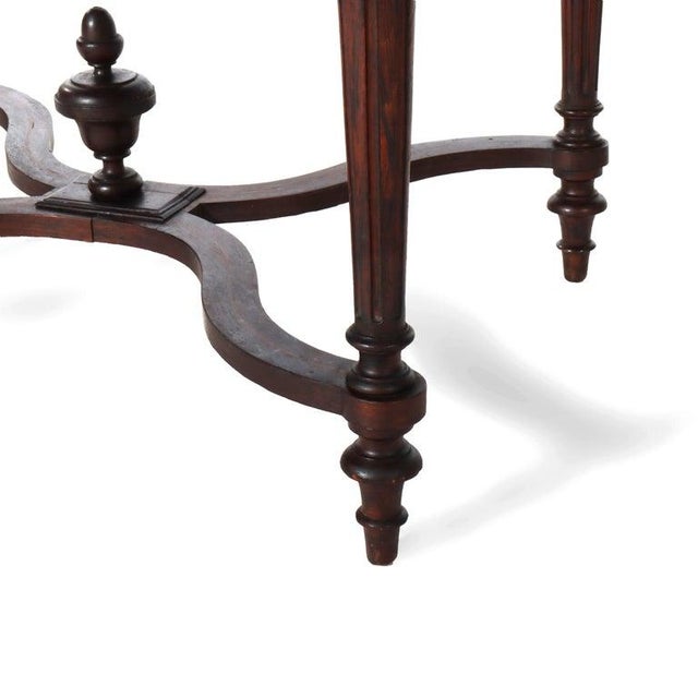 Wood Antique Louis XVI Rosewood, Marquetry & Inlaid Table With Drawer C1880 For Sale - Image 7 of 9