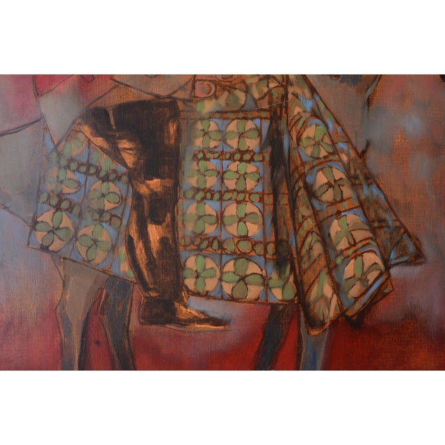 Wood 1960s Mid Century General on Horse Caricature Painting For Sale - Image 7 of 12