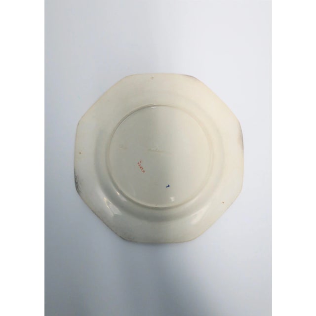 Ceramic Antique English Octagonal Bird Plate by Wedgwood For Sale - Image 7 of 9