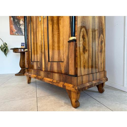 Antique Empire Column Cabinet in Walnut For Sale - Image 13 of 18