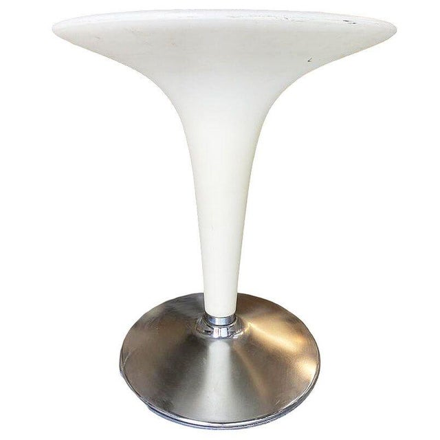 Metal Philippe Starck Style White Modernist Stool and Table Set For Sale - Image 7 of 9