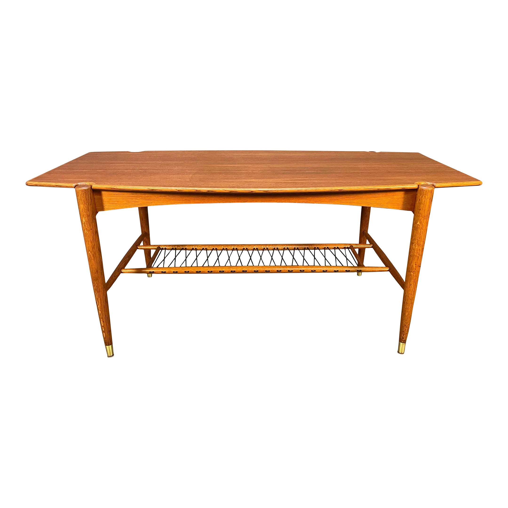 Vintage Danish Mid Century Modern Teak and Oak Coffee Table by