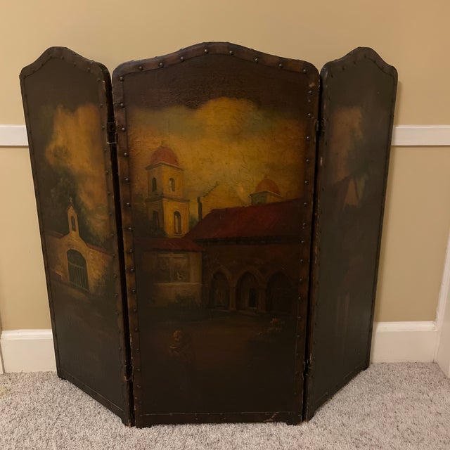 Animal Skin 3 Panel Hand Painted Screen For Sale - Image 7 of 12