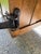 Vintage Industrial Desk With Integrated Swing-Out Stools For Sale - Image 17 of 18