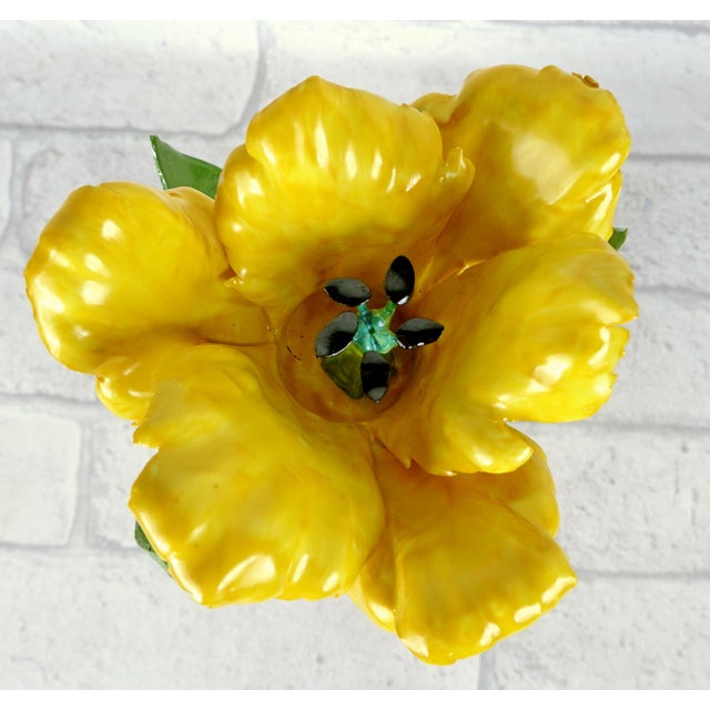 Early 21st Century Yellow Porcelain Parrot Tulip by Didier Gardillou For Sale - Image 5 of 7