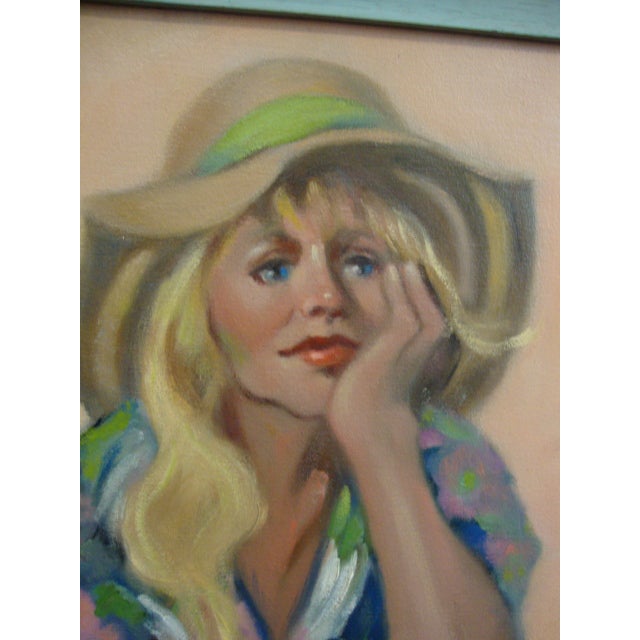 "Girl in a Straw Hat" Oil Painting Chairish