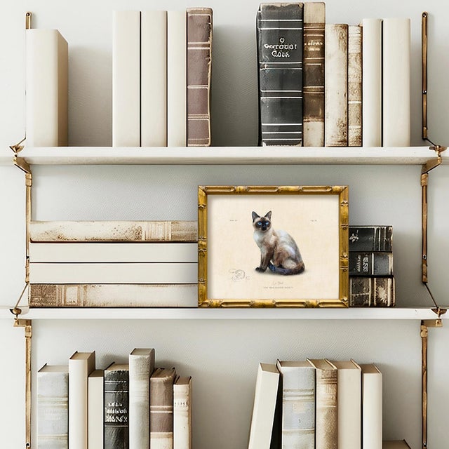 This reproduction print of a classic Siamese cat is from our vintage "Le Chat" series. Please note there are multiple...