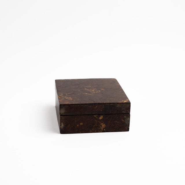Vintage Tessellated Coconut Shell Lidded Box For Sale - Image 9 of 15