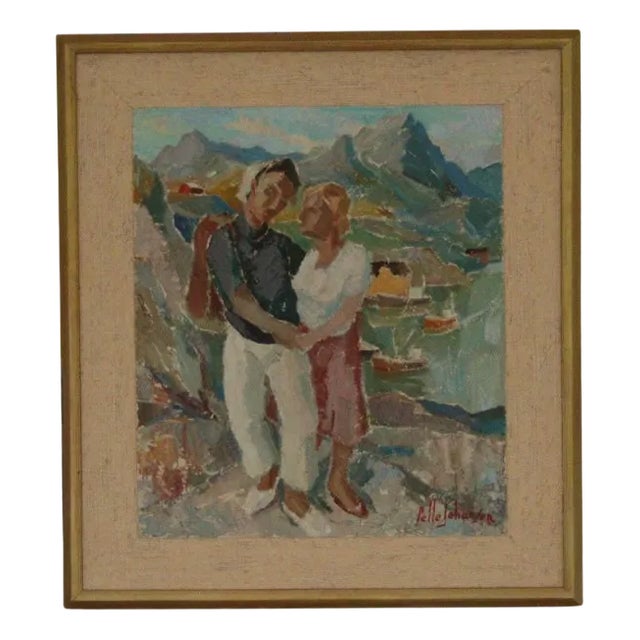 Pelle Johansson, View of Östersund Jämtland, 1950s, Oil on Panel, Framed For Sale